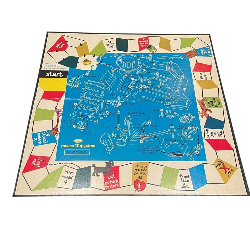 Vintage Mouse Trap Ideal 1963 Game Board Only Replacement Part Nice